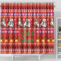 Snowman Let It Snow Christmas Shower Curtain Xmas Holiday Patterns - Wonder Print Shop