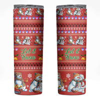 Snowman Let It Snow Christmas Skinny Tumbler Xmas Holiday Patterns - Wonder Print Shop