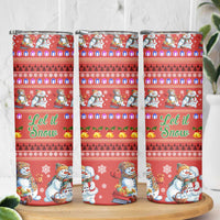 Snowman Let It Snow Christmas Skinny Tumbler Xmas Holiday Patterns - Wonder Print Shop