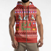 Snowman Let It Snow Christmas Sleeveless Zip Hoodie Xmas Holiday Patterns - Wonder Print Shop