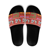 Snowman Let It Snow Christmas Slide Sandals Xmas Holiday Patterns - Wonder Print Shop