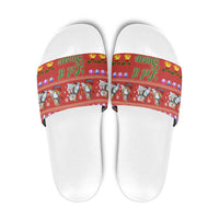 Snowman Let It Snow Christmas Slide Sandals Xmas Holiday Patterns - Wonder Print Shop