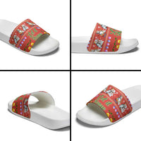 Snowman Let It Snow Christmas Slide Sandals Xmas Holiday Patterns - Wonder Print Shop