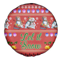 Snowman Let It Snow Christmas Spare Tire Cover Xmas Holiday Patterns - Wonder Print Shop