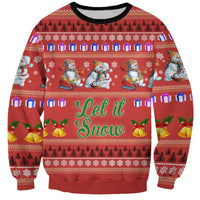 Snowman Let It Snow Christmas Sweatshirt Xmas Holiday Patterns - Wonder Print Shop