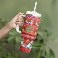 Snowman Let It Snow Christmas Tumbler With Handle Xmas Holiday Patterns - Wonder Print Shop