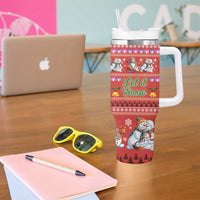 Snowman Let It Snow Christmas Tumbler With Handle Xmas Holiday Patterns - Wonder Print Shop