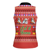 Snowman Let It Snow Christmas Women Sleeveless Polo Shirt Xmas Holiday Patterns - Wonder Print Shop