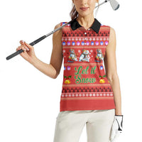 Snowman Let It Snow Christmas Women Sleeveless Polo Shirt Xmas Holiday Patterns - Wonder Print Shop