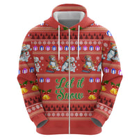 Snowman Let It Snow Christmas Zip Hoodie Xmas Holiday Patterns - Wonder Print Shop