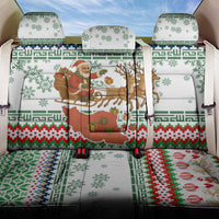 Iran Christmas Back Car Seat Cover with Santa Sleigh Reindeer Map and Green Red Snowflake Pattern - Wonder Print Shop