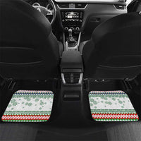 Iran Christmas Car Mats with Santa Sleigh Reindeer Map and Green Red Snowflake Pattern - Wonder Print Shop