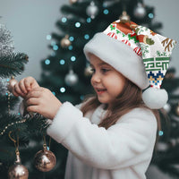 Iran Christmas Santa Hat with Santa Sleigh Reindeer Map and Green Red Snowflake Pattern - Wonder Print Shop