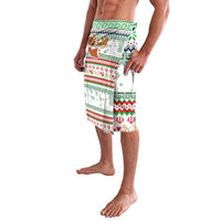 Iran Christmas Lavalava with Santa Sleigh Reindeer Map and Green Red Snowflake Pattern - Wonder Print Shop