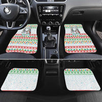 Iran Christmas Car Mats with Santa Taking Photos Ancient Columns and Snowflake Gift Pattern - Wonder Print Shop