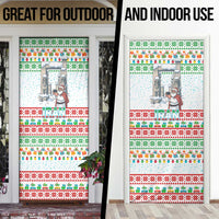 Iran Christmas Door Cover with Santa Taking Photos Ancient Columns and Snowflake Gift Pattern - Wonder Print Shop
