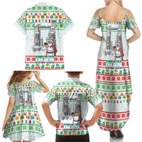 Iran Christmas Family Matching Summer Maxi Dress and Hawaiian Shirt with Santa Taking Photos Ancient Columns and Snowflake Gift Pattern - Wonder Print Shop