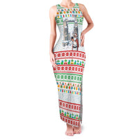 Iran Christmas Family Matching Tank Maxi Dress and Hawaiian Shirt with Santa Taking Photos Ancient Columns and Snowflake Gift Pattern - Wonder Print Shop