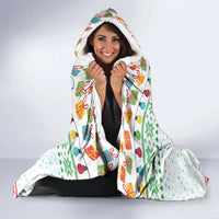 Iran Christmas Hooded Blanket with Santa Taking Photos Ancient Columns and Snowflake Gift Pattern - Wonder Print Shop
