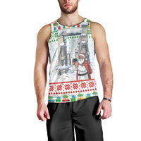 Iran Christmas Men Tank Top with Santa Taking Photos Ancient Columns and Snowflake Gift Pattern - Wonder Print Shop