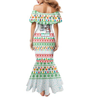 Iran Christmas Mermaid Dress with Santa Taking Photos Ancient Columns and Snowflake Gift Pattern - Wonder Print Shop