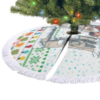 Iran Christmas Tree Skirt with Santa Taking Photos Ancient Columns and Snowflake Gift Pattern - Wonder Print Shop