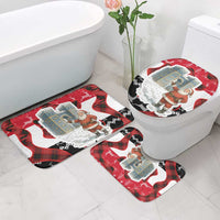 Iraq Christmas Bathroom Set with Santa Ishtar Gate Red Plaid and Snowflake Reindeer Pattern - Wonder Print Shop