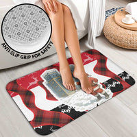 Iraq Christmas Bathroom Set with Santa Ishtar Gate Red Plaid and Snowflake Reindeer Pattern - Wonder Print Shop