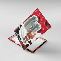 Iraq Christmas Canvas Wall Art with Santa Ishtar Gate Red Plaid and Snowflake Reindeer Pattern - Wonder Print Shop