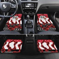 Iraq Christmas Car Mats with Santa Ishtar Gate Red Plaid and Snowflake Reindeer Pattern - Wonder Print Shop