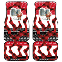 Iraq Christmas Car Mats with Santa Ishtar Gate Red Plaid and Snowflake Reindeer Pattern - Wonder Print Shop