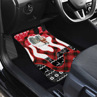 Iraq Christmas Car Mats with Santa Ishtar Gate Red Plaid and Snowflake Reindeer Pattern - Wonder Print Shop