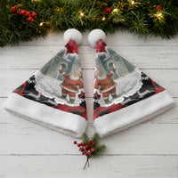 Iraq Christmas Santa Hat with Santa Ishtar Gate Red Plaid and Snowflake Reindeer Pattern - Wonder Print Shop