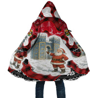 Iraq Christmas Cloak with Santa Ishtar Gate Red Plaid and Snowflake Reindeer Pattern - Wonder Print Shop