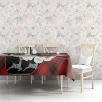 Iraq Christmas Tablecloth with Santa Ishtar Gate Red Plaid and Snowflake Reindeer Pattern - Wonder Print Shop
