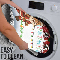 Iraq Christmas Bathroom Set with Santa Carrying Gift Bag Flag Garland and Snowflake Plaid Pattern - Wonder Print Shop