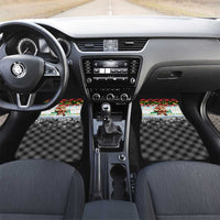 Iraq Christmas Car Mats with Santa Carrying Gift Bag Flag Garland and Snowflake Plaid Pattern - Wonder Print Shop