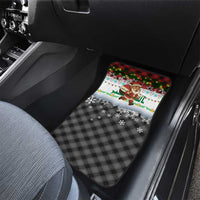 Iraq Christmas Car Mats with Santa Carrying Gift Bag Flag Garland and Snowflake Plaid Pattern - Wonder Print Shop
