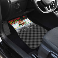 Iraq Christmas Car Mats with Santa Carrying Gift Bag Flag Garland and Snowflake Plaid Pattern - Wonder Print Shop