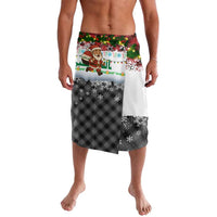 Iraq Christmas Lavalava with Santa Carrying Gift Bag Flag Garland and Snowflake Plaid Pattern - Wonder Print Shop