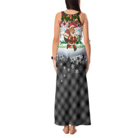 Iraq Christmas Tank Maxi Dress with Santa Carrying Gift Bag Flag Garland and Snowflake Plaid Pattern - Wonder Print Shop
