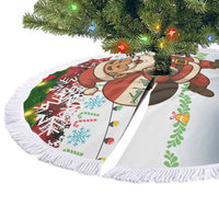 Iraq Christmas Tree Skirt with Santa Carrying Gift Bag Flag Garland and Snowflake Plaid Pattern - Wonder Print Shop