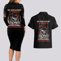 My 'give A F' Is Broken Couples Matching Long Sleeve Bodycon Dress and Hawaiian Shirt - Wonder Print Shop