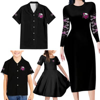 I'm A B Don't Try Me Rose Skull Family Matching Long Sleeve Bodycon Dress and Hawaiian Shirt - Wonder Print Shop