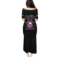 I'm A B Don't Try Me Rose Skull Family Matching Puletasi Dress and Hawaiian Shirt - Wonder Print Shop