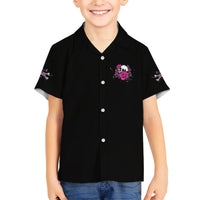 I'm A B Don't Try Me Rose Skull Family Matching Short Sleeve Bodycon Dress and Hawaiian Shirt - Wonder Print Shop