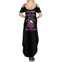 I'm A B Don't Try Me Rose Skull Family Matching Summer Maxi Dress and Hawaiian Shirt - Wonder Print Shop