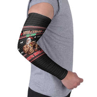 Bodybuilder Santa Christmas Arm Sleeves with Welcome to the North Swole Quote and Dumbbell - Wonder Print Shop