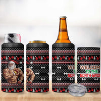 Bodybuilder Santa Christmas 4 in 1 Can Cooler Tumbler with Welcome to the North Swole Quote and Dumbbell - Wonder Print Shop
