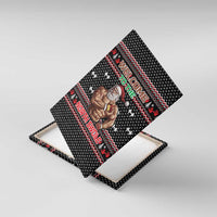 Bodybuilder Santa Christmas Canvas Wall Art with Welcome to the North Swole Quote and Dumbbell - Wonder Print Shop